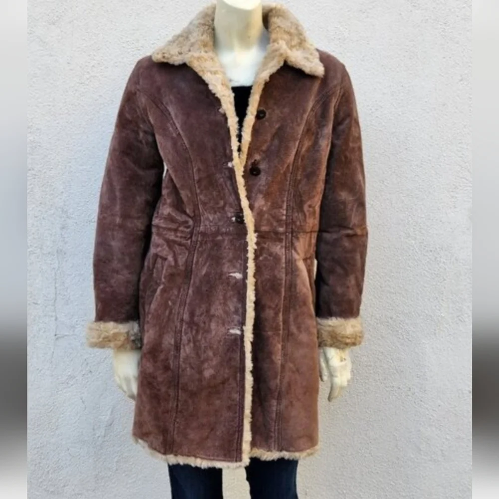 Wilsons Leather Tan Shearling Jacket.pit To Pit 21"lenght 36"never worn. - Picture 2 of 11